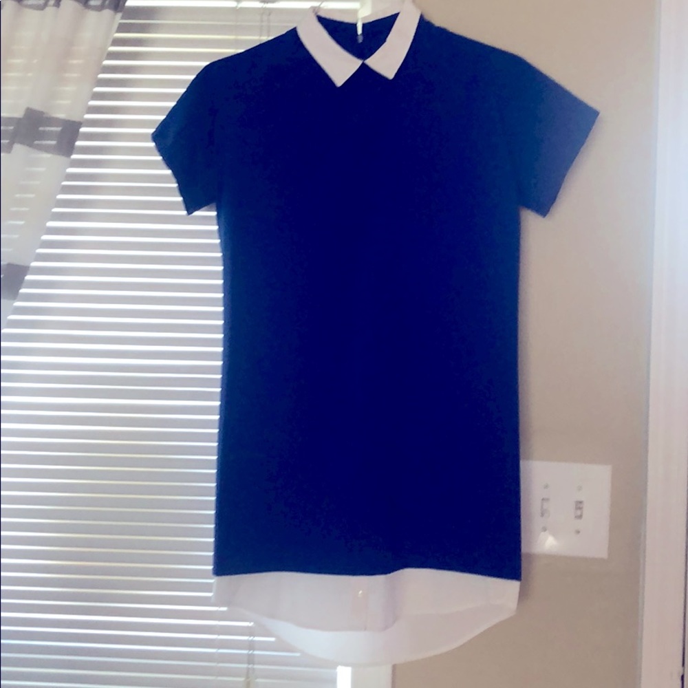 Zara xs indigo shirt mini dress